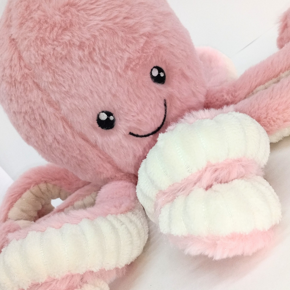 Pink Octopus Plush Stuffed Animal. 8". Ocean Soft Perfect Adorable. No tags.